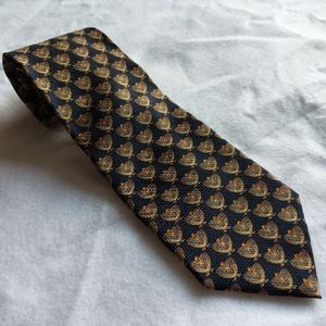 Valentino 100% Silk Tie Bird Abstract Geometric Medallion Hologram Dot